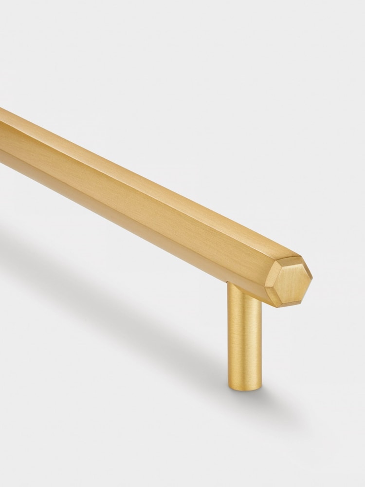 Pushka Home Gold Slim Hexagonal Cabinet Bar Handle - Image 2 of 2 Pushka Home Gold Slim Hexagonal Cabinet Bar Handle - Image 2 of 2