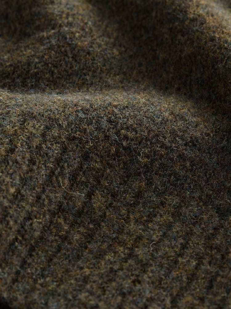 Khaki Green Cosy Knitted Zip Through Jacket - Image 3 of 3