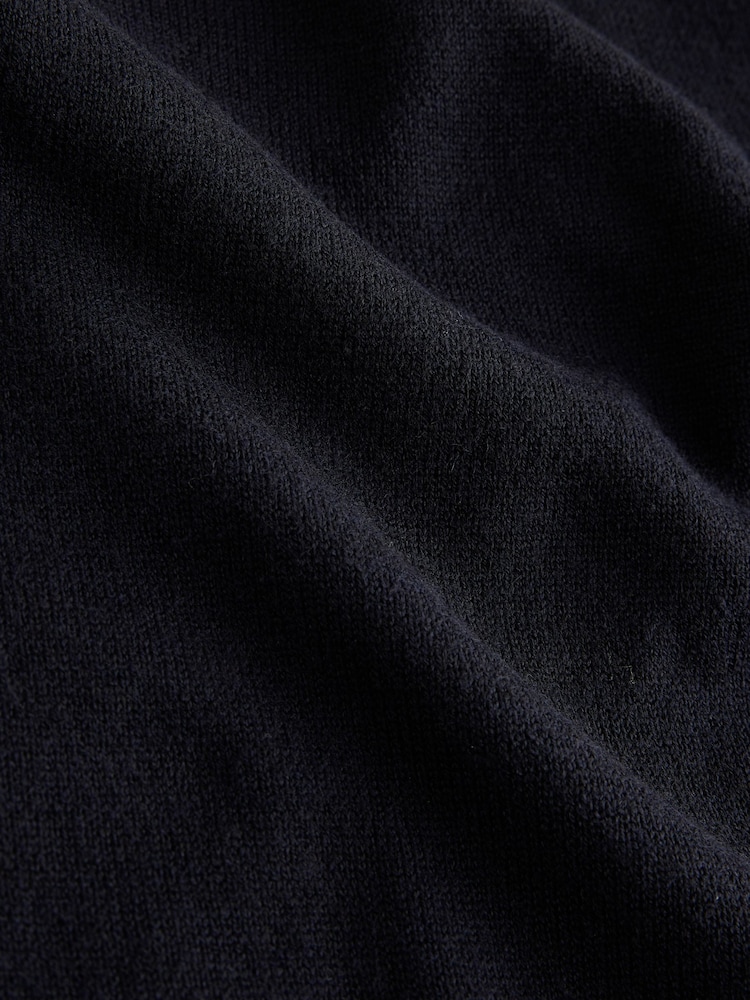 Navy Blue Knitted V-Neck Cardigan - Image 3 of 3 Navy Blue Knitted V-Neck Cardigan - Image 3 of 3