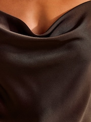 Friends Like These Chocolate Brown Cowl Neck Cami - Image 3 of 5