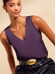 Friends Like These Grape V-Neck Vest Top - Image 2 of 5
