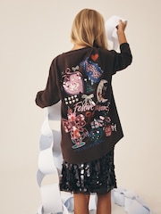 Chocolate Brown Christmas Sequin Long Sleeve Top (3-16yrs) - Image 1 of 3