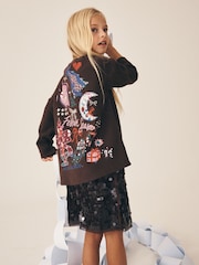 Chocolate Brown Christmas Sequin Long Sleeve Top (3-16yrs) - Image 3 of 3