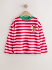 Red Stripe Christmas Cat Sequin Long Sleeve Top (3-16yrs) - Image 5 of 9