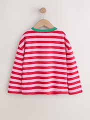Red Stripe Christmas Cat Sequin Long Sleeve Top (3-16yrs) - Image 6 of 9