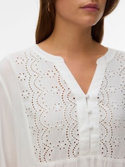 VERO MODA White Embroidered Long Sleeve Top - Image 3 of 5