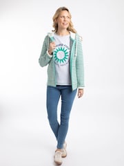 Weird Fish Green Fisher Full Zip Stripe Macaroni Hoodie - Image 1 of 7