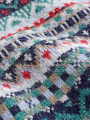 Neutral/Blue Fairisle Pattern Knitted Jumper - Image 8 of 8