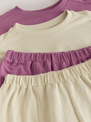 Mauve/Oatmeal Long Sleeve and Wide Leg Top & Joggers Set 2 Pack (3-16yrs) - Image 13 of 14