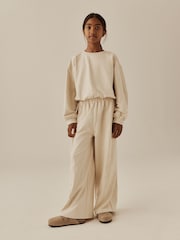 Mauve/Oatmeal Long Sleeve and Wide Leg Top & Joggers Set 2 Pack (3-16yrs) - Image 5 of 7