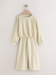 Mauve/Oatmeal Long Sleeve and Wide Leg Top & Joggers Set 2 Pack (3-16yrs) - Image 9 of 14