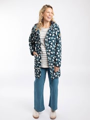 Weird Fish Blue Alinda Printed Waterproof Jacket - Image 4 of 7