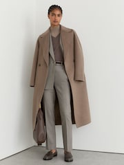 Reiss Light Grey Darcy Wool-Blend Slim-Leg Trousers - Image 1 of 7