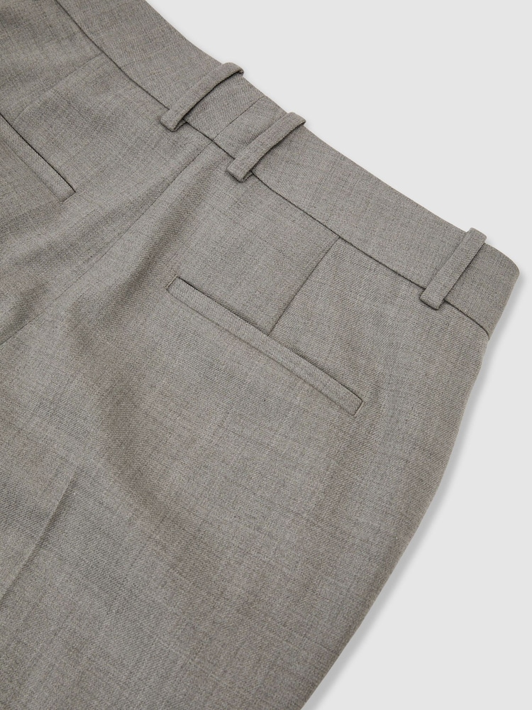 Reiss Light Grey Darcy Wool-Blend Slim-Leg Trousers - Image 7 of 7