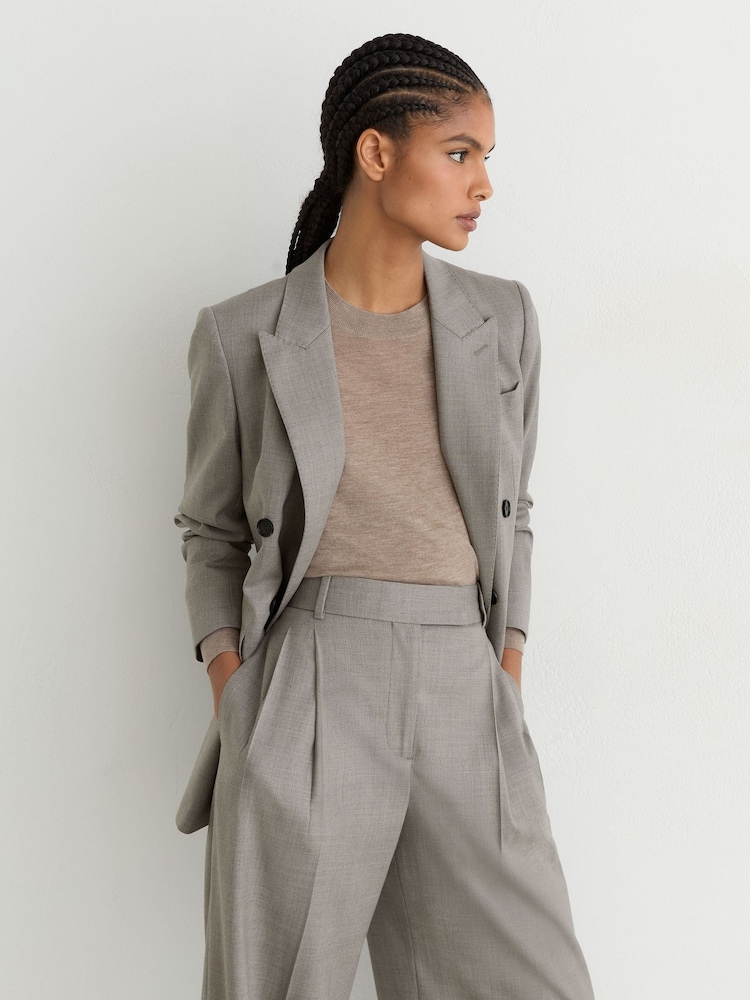 Reiss Darcy Wool-Blend Wide-Leg Pleated Trousers - 圖片 1，共 7