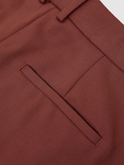 Ceglasty - Reiss Solene Wool-Blend Wide-Leg Suit Trousers - Obraz 10 z 10