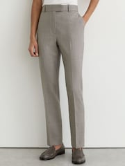 Reiss Light Grey Darcy Petite Wool-Blend Slim-Leg Trousers - Image 4 of 9