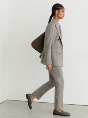 Reiss Light Grey Darcy Petite Wool-Blend Slim-Leg Trousers - Image 7 of 9