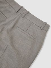 Reiss Light Grey Darcy Petite Wool-Blend Slim-Leg Trousers - Image 8 of 9