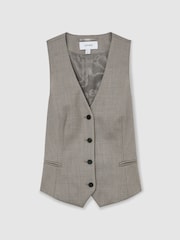 Reiss Light Grey Darcy Wool-Blend Tailored Waistcoat - Image 2 of 10
