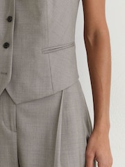 Reiss Light Grey Darcy Wool-Blend Tailored Waistcoat - Image 4 of 10