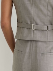 Reiss Light Grey Darcy Wool-Blend Tailored Waistcoat - Image 6 of 10