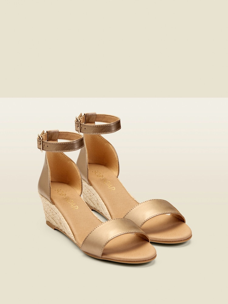 Sosandar Leather Low Heel Wedge Espadrilles - Image 2 of 2