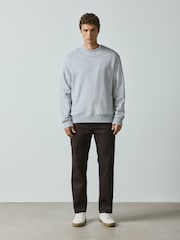 Berenjena - Ajuste recto - Pantalones chinos elásticos ricos en algodón - Imagen 1 de 6