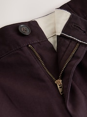 Pourpre foncé - Ajustement droit - Chinos extensibles riches en coton - Image 8 de 9