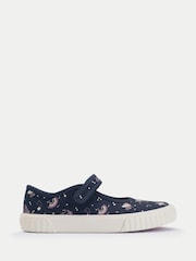Start-Rite Navy unicorn Mary Jane Rip Tape Washable Kids Canvas Shoes - Image 1 of 6