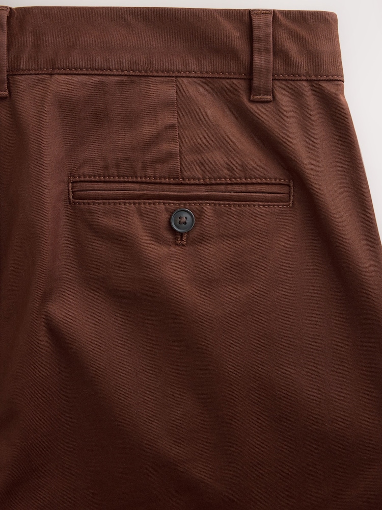 Rust Red Slim Fit Single Pleat Cotton Rich Stretch Chinos - Image 4 of 4 Rust Red Slim Fit Single Pleat Cotton Rich Stretch Chinos - Image 4 of 4