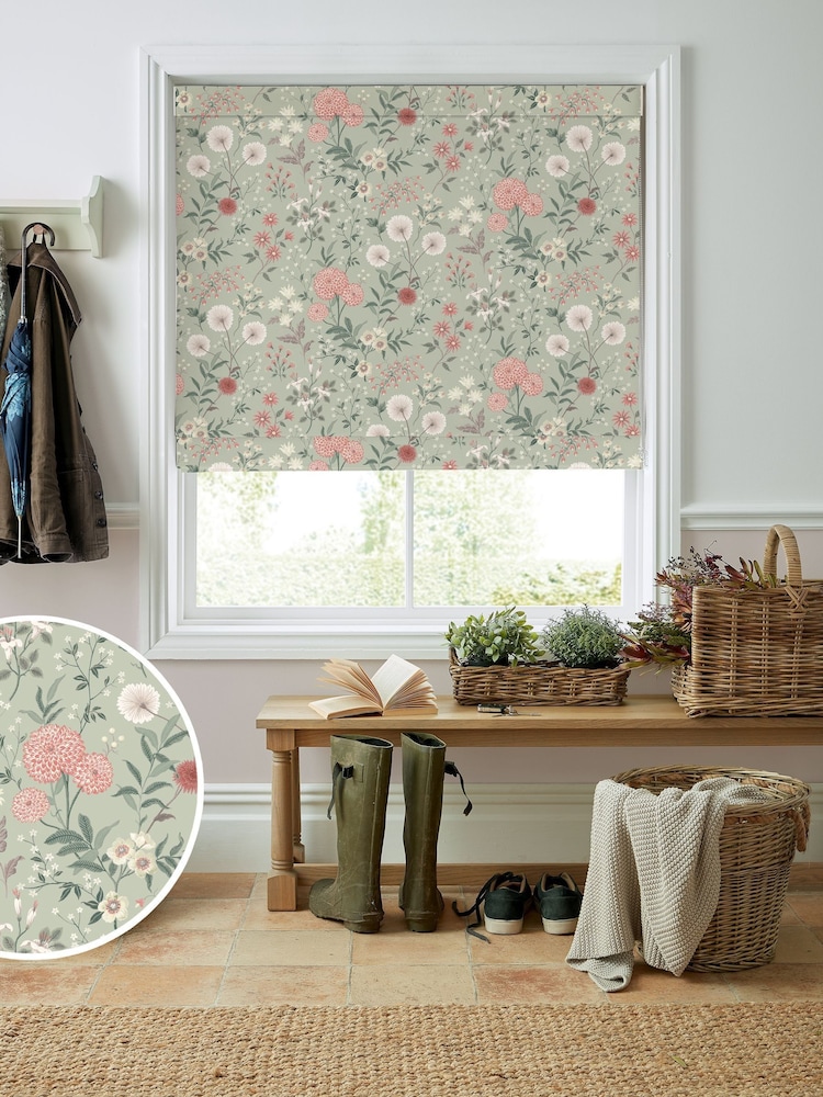Laura Ashley Pistachio Otterham Gardens Made to Measure Roman Blind - Image 1 of 6 Laura Ashley Pistachio Otterham Gardens Made to Measure Roman Blind - Image 1 of 6