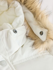 Superdry White Everest Padded Bomber Coat - Image 11 of 12