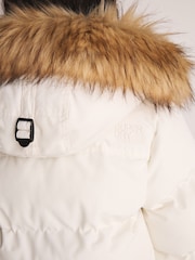 Superdry White Everest Padded Bomber Coat - Image 5 of 12