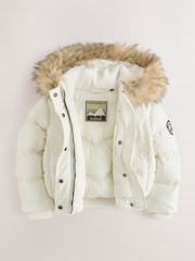 Superdry White Everest Padded Bomber Coat - Image 7 of 12