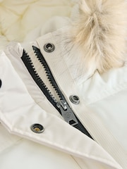 Superdry White Everest Padded Bomber Coat - Image 9 of 12