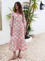 Pink City Prints Blue Sofia Dress - Image 8 of 11