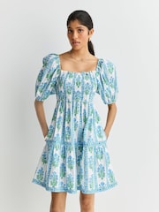 Pink City Prints Blue Jodhpur Mini Dress - Image 3 of 9