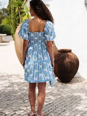 Pink City Prints Blue Jodhpur Mini Dress - Image 5 of 9