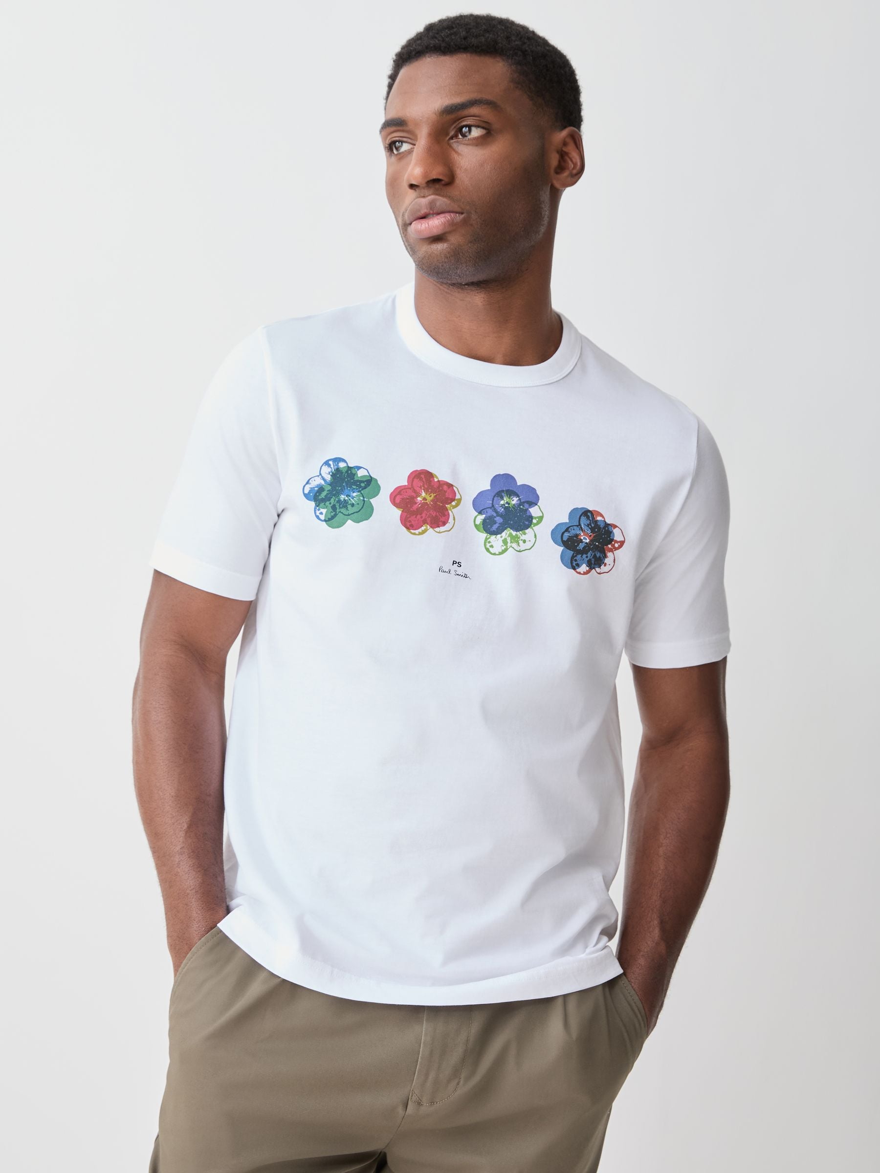 Buy PS Paul Smith White Floral Graphic T-Shirt from the Next UK