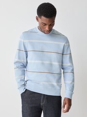 PS Paul Smith Blue Stripe Relaxed Fit Jersey Sweatshirt - Image 1 of 5