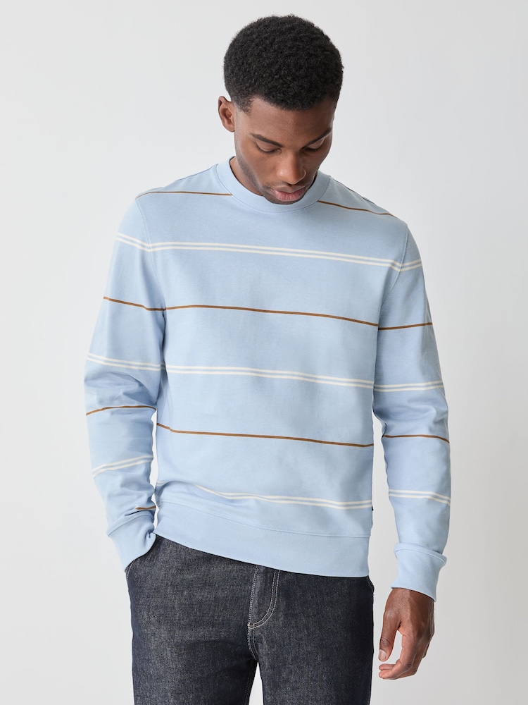 PS Paul Smith Blue Stripe Relaxed Fit Jersey Sweatshirt - Image 1 of 5
