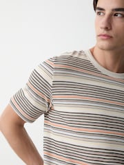 PS Paul Smith T-Shirt mit Waffelstruktur und charakteristischen Streifen - Bild 4 von 4
