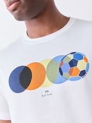 PS Paul Smith White Football Graphic T-Shirt - Image 4 of 6