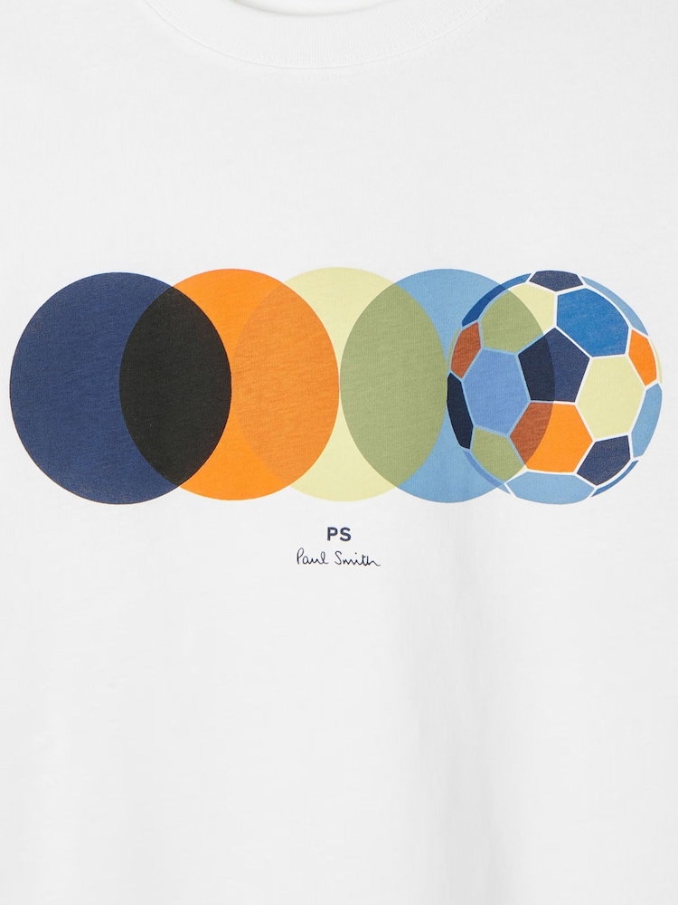 PS Paul Smith White Football Graphic T-Shirt - Image 6 of 6
