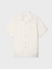 PS Paul Smith White Floral Jacquard Short Sleeve Revere Collar Shirt - Image 6 of 9