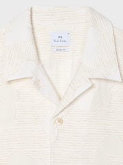 PS Paul Smith White Floral Jacquard Short Sleeve Revere Collar Shirt - Image 7 of 9