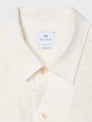 PS Paul Smith White Floral Jacquard Short Sleeve Revere Collar Shirt - Image 8 of 9