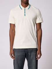 PS Paul Smith Cream Tipped Collar Polo Shirt - Image 1 of 3