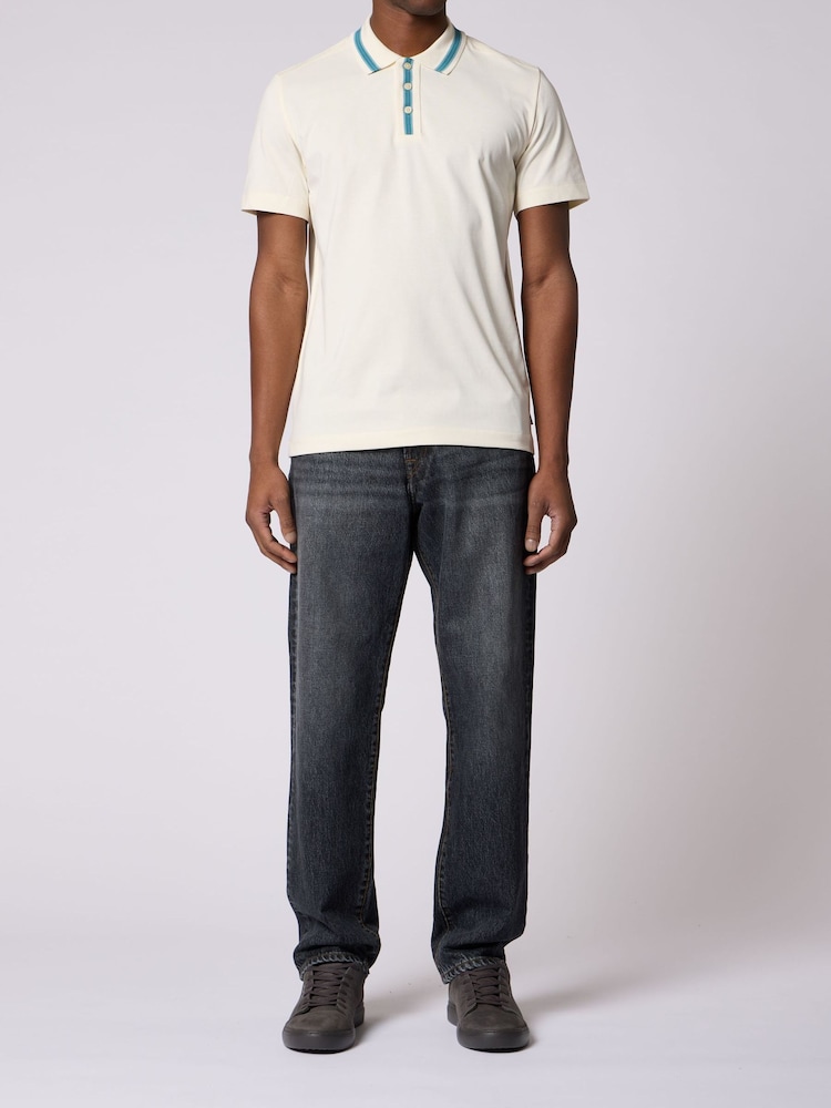 PS Paul Smith Cream Tipped Collar Polo Shirt - Image 2 of 3 PS Paul Smith Cream Tipped Collar Polo Shirt - Image 2 of 3